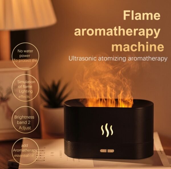 Realistic Desktop Flame Humidifier For Essential Oil Diffuser